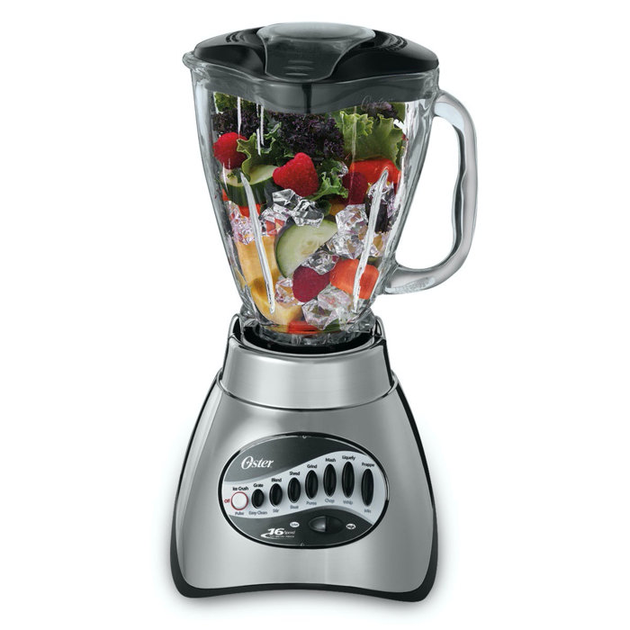 Oster® Classic Series 16 Speed Blender With 5cup Glass Jar, Brushed